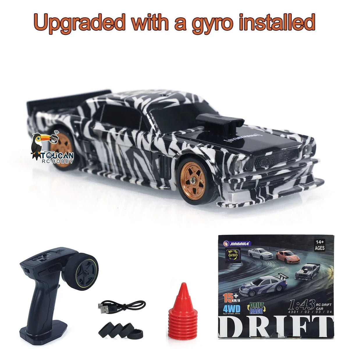 New RC Drift Car Upgraded Gyro 1/43 Racing RTR 4WD Four-wheel Drive High Speed Radio Control Model 2.4g Drift Race Car Mini Gift