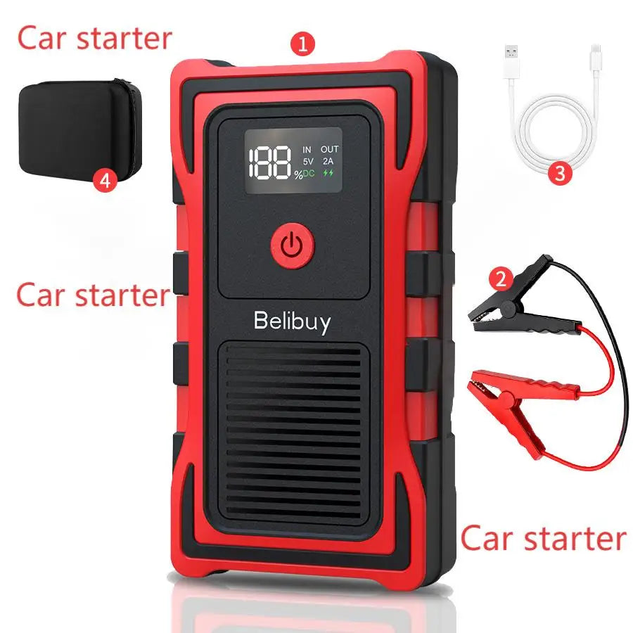 Portable 150PSI air pump, emergency car jump starter, power bank, LED lighting, air compressor,car starter suitable for all cars