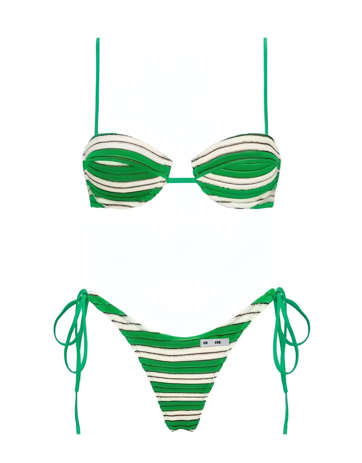 Green Striped Bikini