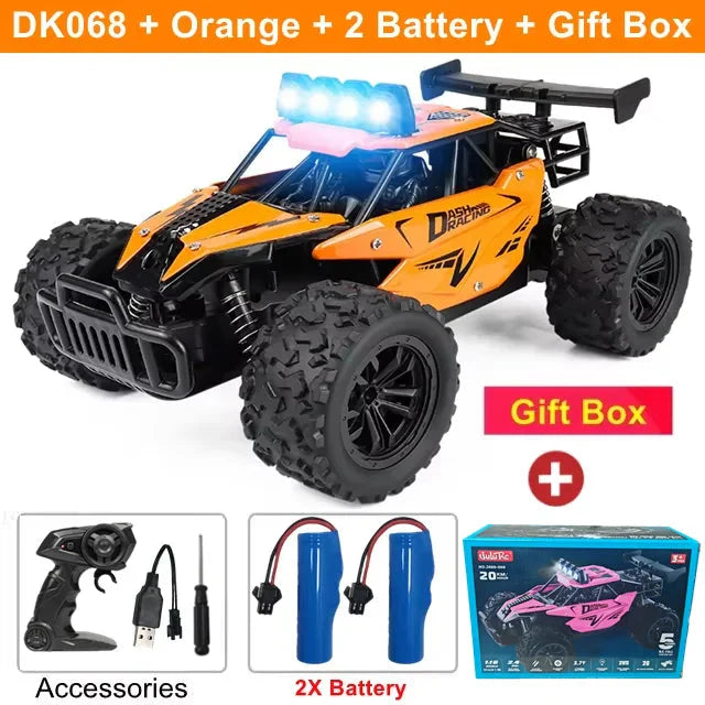 1:16 RC Drift Racing Car - High-Speed Off-Road Alloy Truck with LED Lights, 20KM/H, 2.4G Radio Control for Kids & Adults