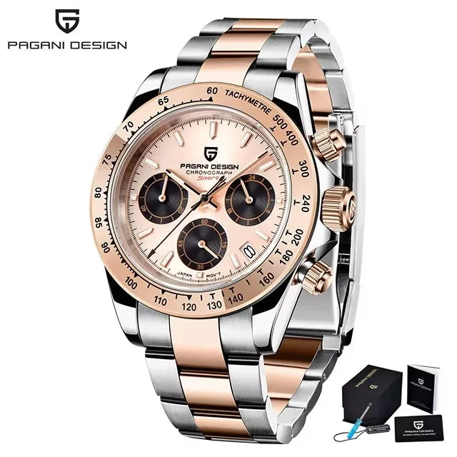 2026 New PAGANI Design Top Brand Men's Sports Quartz Watches Sapphire Stainless Steel Waterproof Chronograph Luxury Reloj Hombre