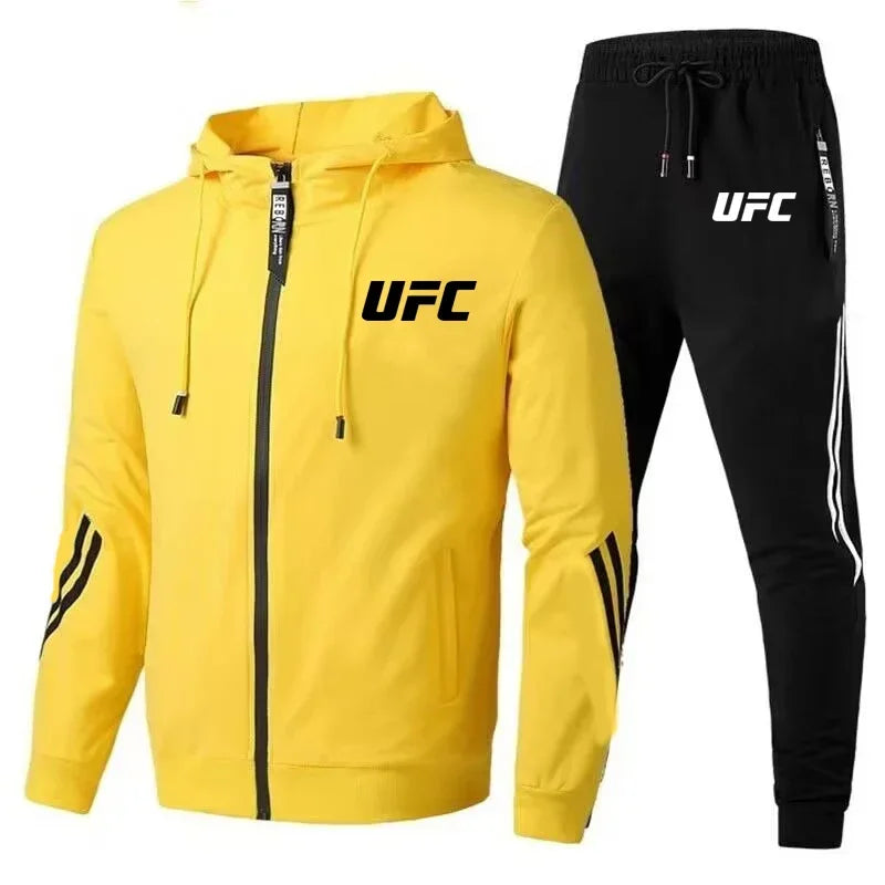 2025 Autumn Men's Casual Sportswear Set, New Fashion UFC Pants and Jackets, Outdoor Motorcycle Comfort Men's Sportswear Set