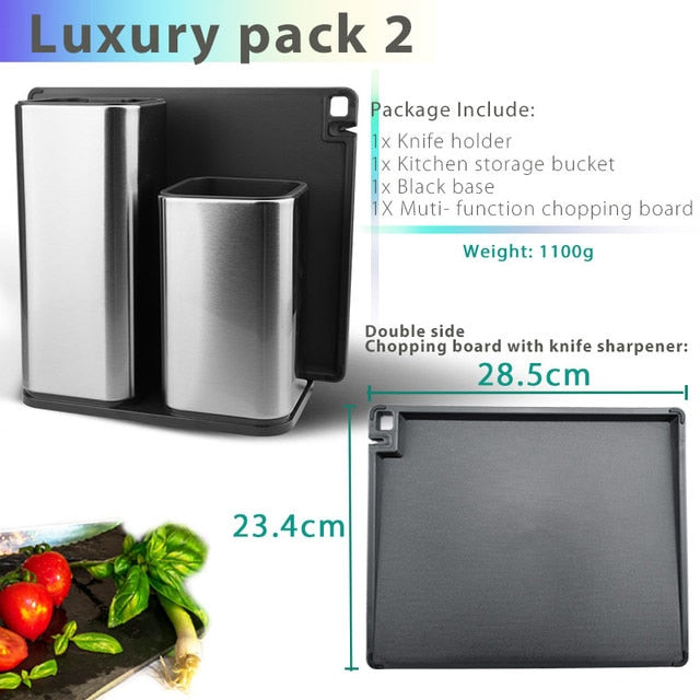 Stainless Steel Knife Holder for Kitchen Knife Set - Organize Your Cooking Utensils with Style and Functionality