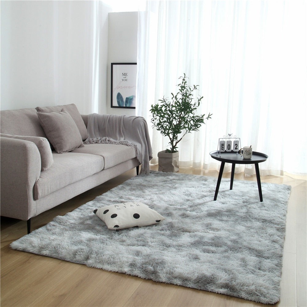 Plush Carpet for Living Room and Bedroom - Soft, Fluffy, and Anti-Slip Floor Rug - Elegant Lounge Decor and Solid Design
