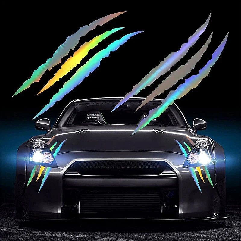 Car Stickers Ghost Claw Car Hood Vinyl Sticker Creative Modification Reflective Stickers Devil Paw Scratches Car Decoration