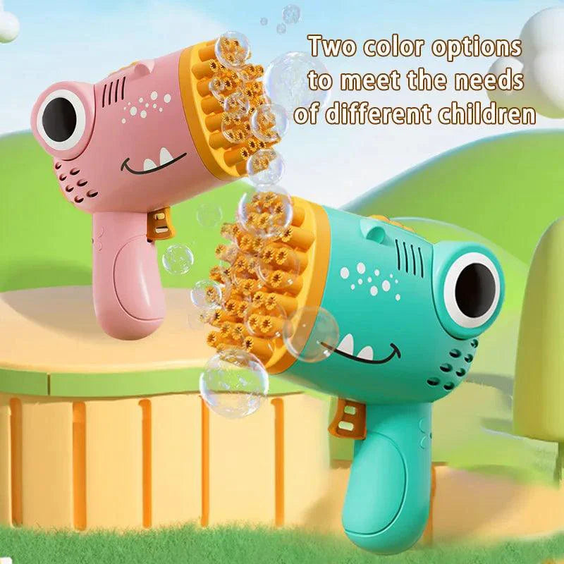40 Hole Dinosaur Bubble Handheld Bubble Machine Electric Bubble Gun Outdoor Wedding Party Toy