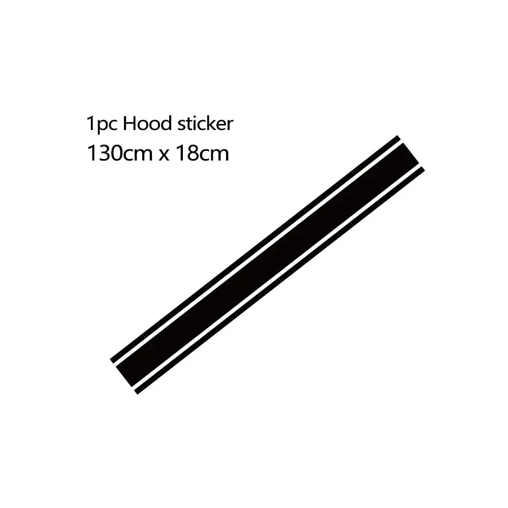 Universal Car Vinyl Bonnet Decal – Hood Racing Stripe Sticker for Audi, BMW, Mercedes, Toyota, VW, and More | Auto Tuning Accessories