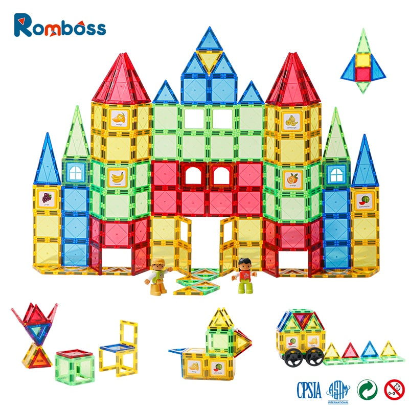 1Set Magnetic Designer Construction Set Model & Building Toy DIY Magnetic Blocks Tiles Montessori Educational Toys For Kids Gift