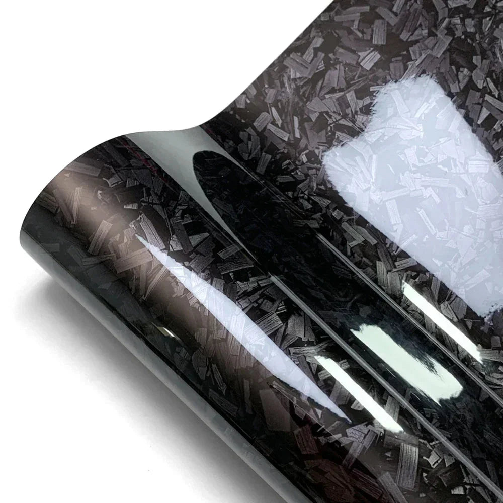 Glossy Black Carbon Fiber Vinyl Wrap Film – 3M Waterproof Car Sticker for DIY Auto Decoration & Protection