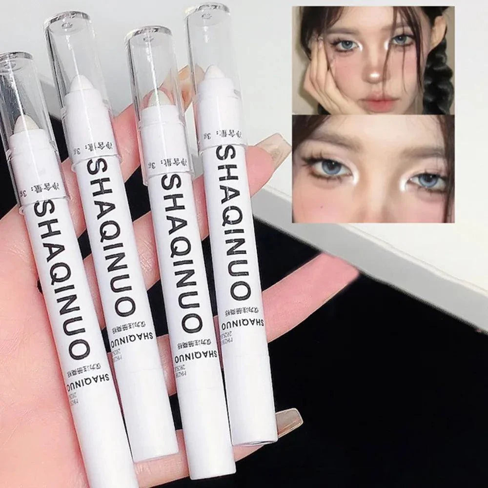 Matte Eyeshadow Stick White Eyeliner Shimmer Silver Highlighter Pen Cream Formula
