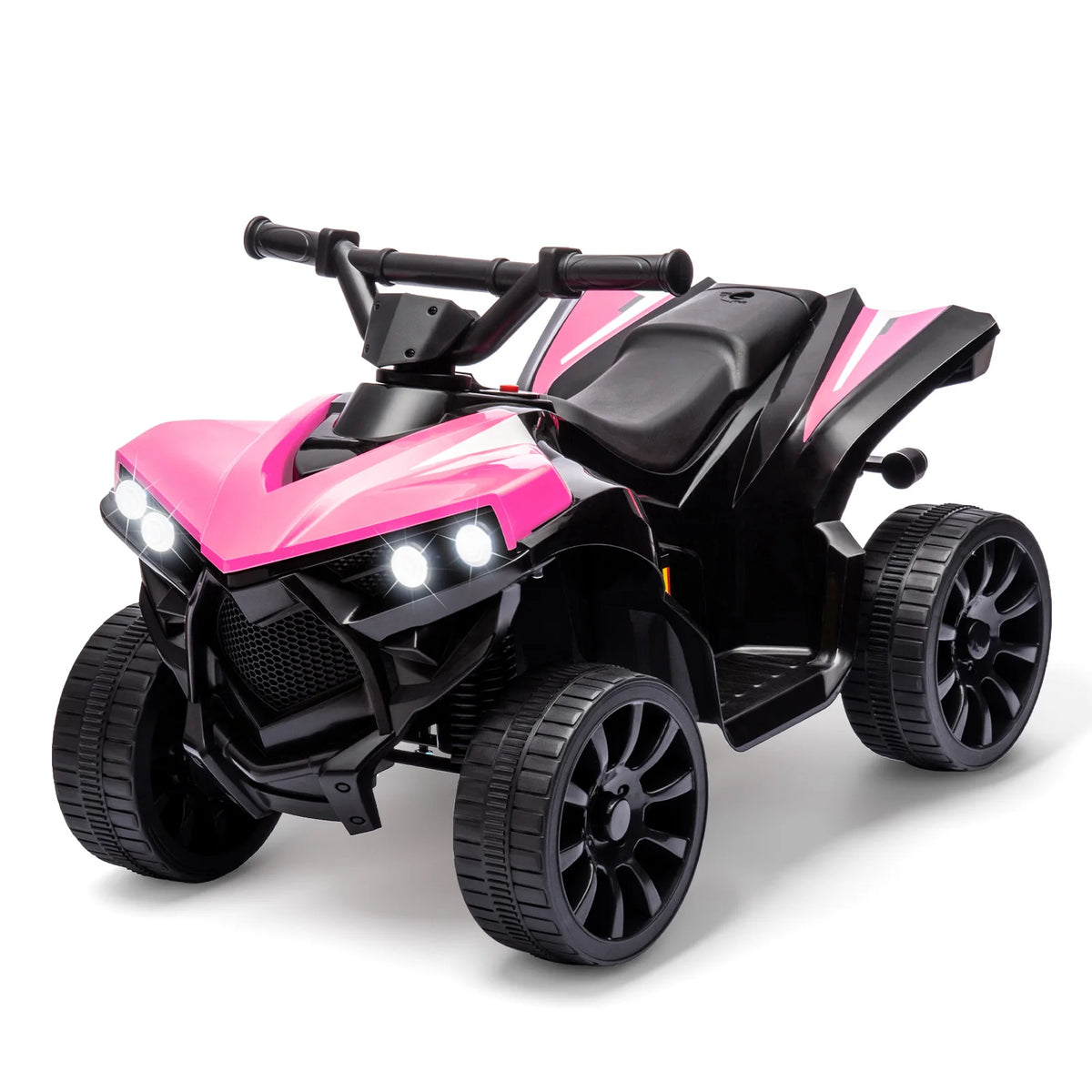 6V Ride On Toys 4-Wheeler Quad ATV Electric Car for Kids 1.8MPH Max Speed, Treaded Tires,Rubber Handles, Push-Button Accelerator