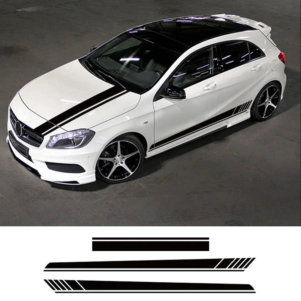 Universal Car Vinyl Bonnet Decal – Hood Racing Stripe Sticker for Audi, BMW, Mercedes, Toyota, VW, and More | Auto Tuning Accessories