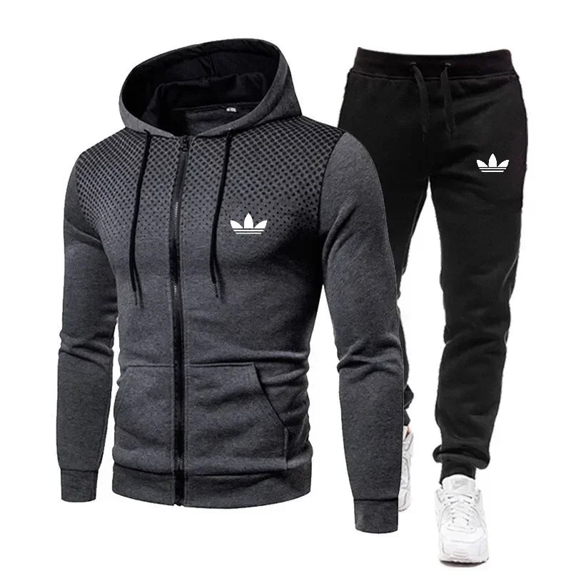 2025 Korea Men Jacket Tracksuit Casual Sports Suit Men's Set 2024 Autumn Winter Two Pieces Set Mens Sportswear Plus Pants Suit