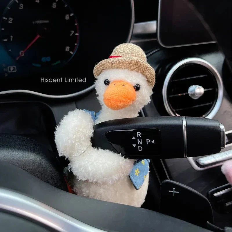 Kawaii Plush Puppy Clutch Decoration – Cute Dog Car Wiper & Turn Signal Switch Ornament with Bowknot | Auto Interior Accessories