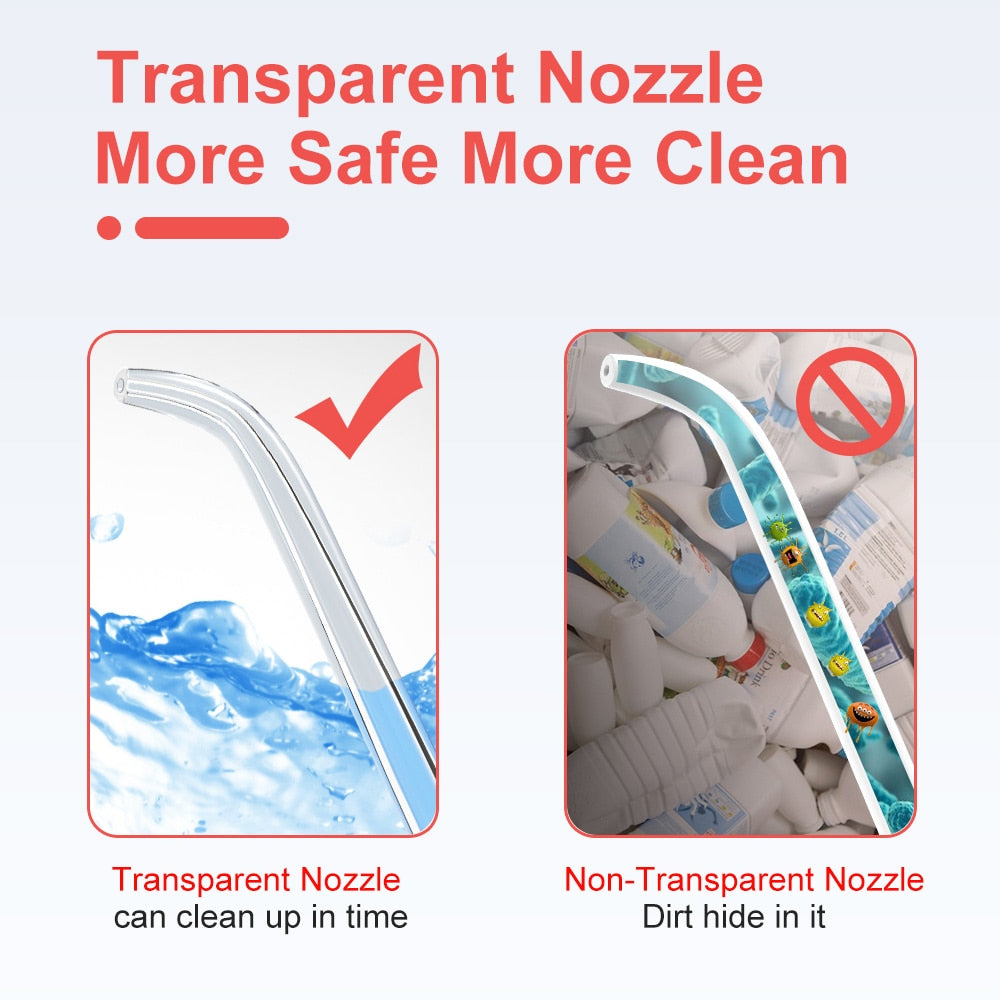 SEAGO Oral Dental Irrigator Portable Water Flosser USB Rechargeable Water Jet IPX7 Dental  200ML Water Tank