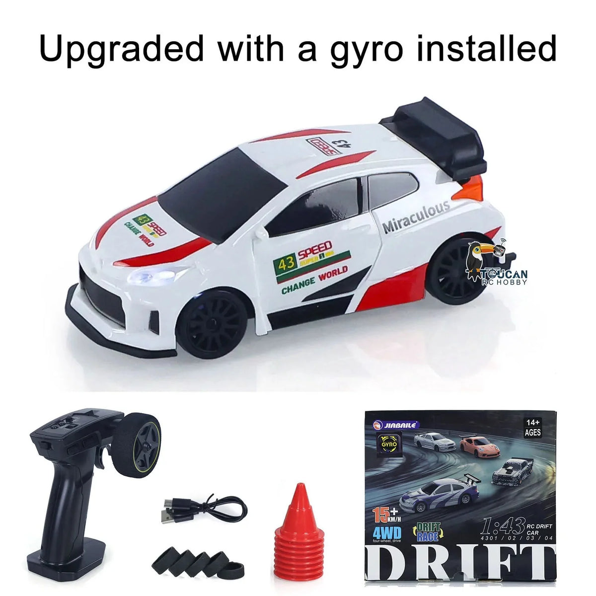 New RC Drift Car Upgraded Gyro 1/43 Racing RTR 4WD Four-wheel Drive High Speed Radio Control Model 2.4g Drift Race Car Mini Gift