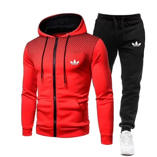 2025 Korea Men Jacket Tracksuit Casual Sports Suit Men's Set 2024 Autumn Winter Two Pieces Set Mens Sportswear Plus Pants Suit