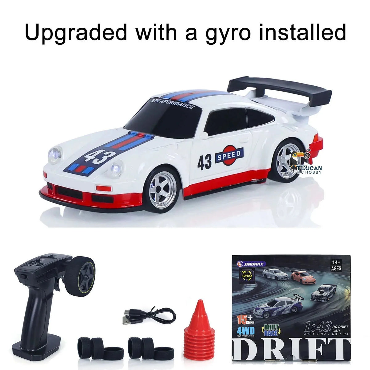 New RC Drift Car Upgraded Gyro 1/43 Racing RTR 4WD Four-wheel Drive High Speed Radio Control Model 2.4g Drift Race Car Mini Gift