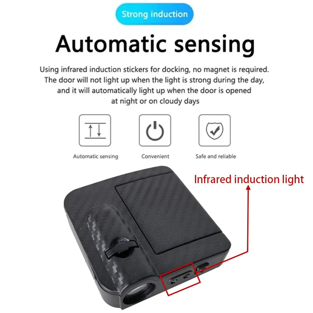 2PCS Car Angel Wings Welcome Light – LED Door Projector Lamp for Universal Car Models