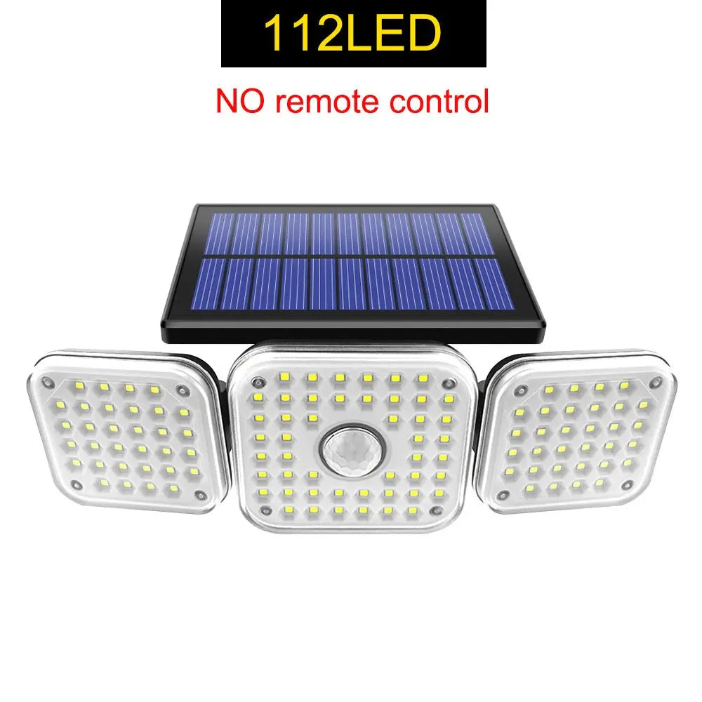 Solar Outdoor Security Light – 182/112 LED Floodlight with 3 Adjustable Modes, IP65 Waterproof Motion Sensor Lamp for Garage, Garden & Yard