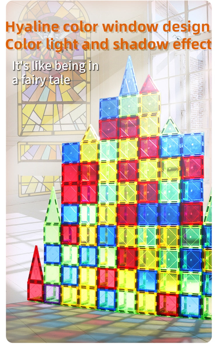 1Set Magnetic Designer Construction Set Model & Building Toy DIY Magnetic Blocks Tiles Montessori Educational Toys For Kids Gift