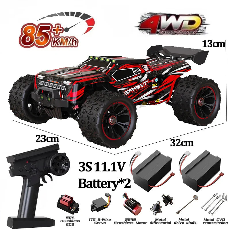 9522PRO 1:16 RC Car - 85KM/H Brushless 4WD Off-Road Drift Racing Truck with LED Lights, Professional High-Speed Remote Control Car