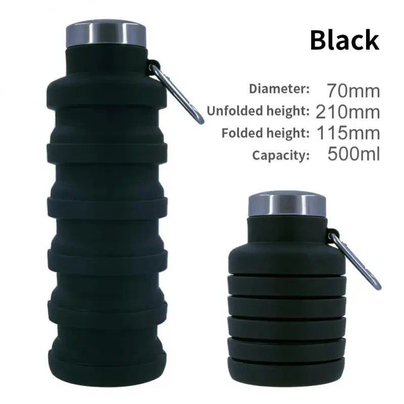 Collapsible Silicone Water Bottle - BPA-Free, Portable & Reusable for Outdoor Adventures