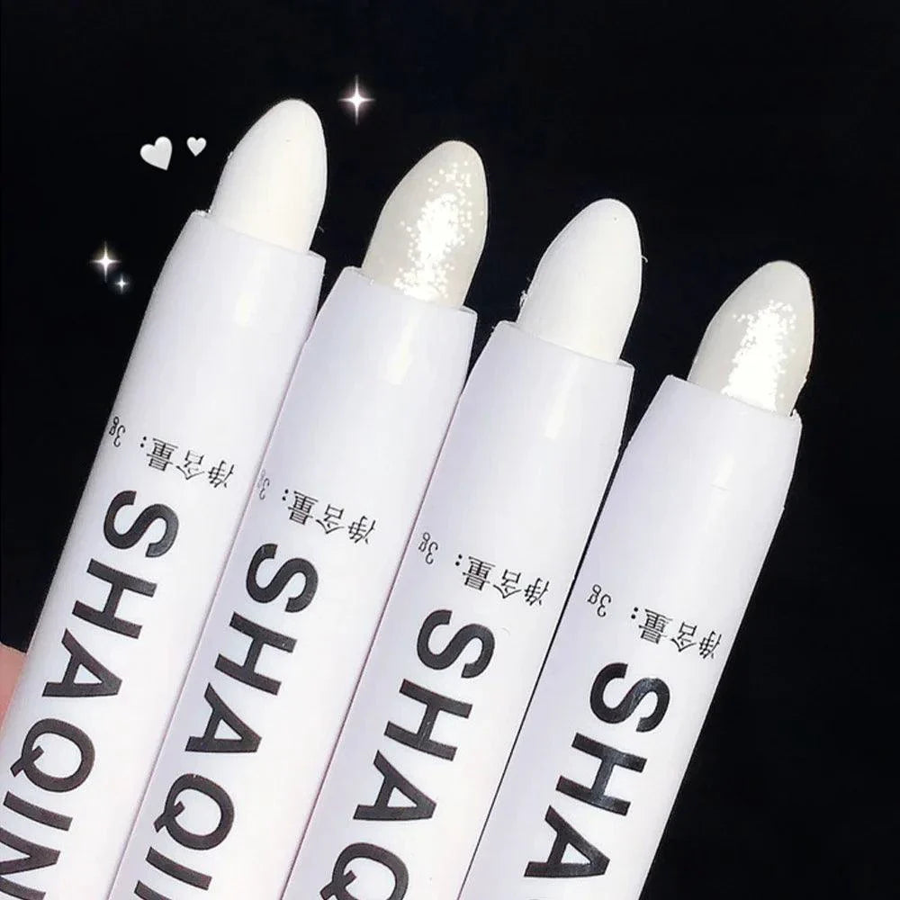 Matte Eyeshadow Stick White Eyeliner Shimmer Silver Highlighter Pen Cream Formula