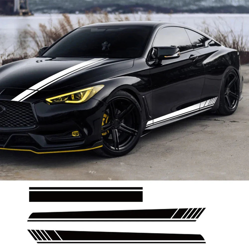Universal Car Vinyl Bonnet Decal – Hood Racing Stripe Sticker for Audi, BMW, Mercedes, Toyota, VW, and More | Auto Tuning Accessories