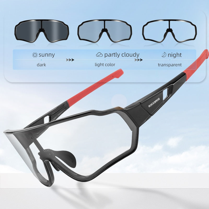 Photochromic Polarized Sunglasses for Men and Women - Cycling Glasses for Outdoor Sports, Hiking, and Biking with Inner Frame