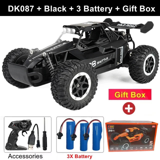 1:16 RC Drift Racing Car - High-Speed Off-Road Alloy Truck with LED Lights, 20KM/H, 2.4G Radio Control for Kids & Adults