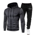 2025 Men's clothing Autumn and winter fitness fashion outdoor leisure sportswear set zipper hoodie + jogging pants two-piece set
