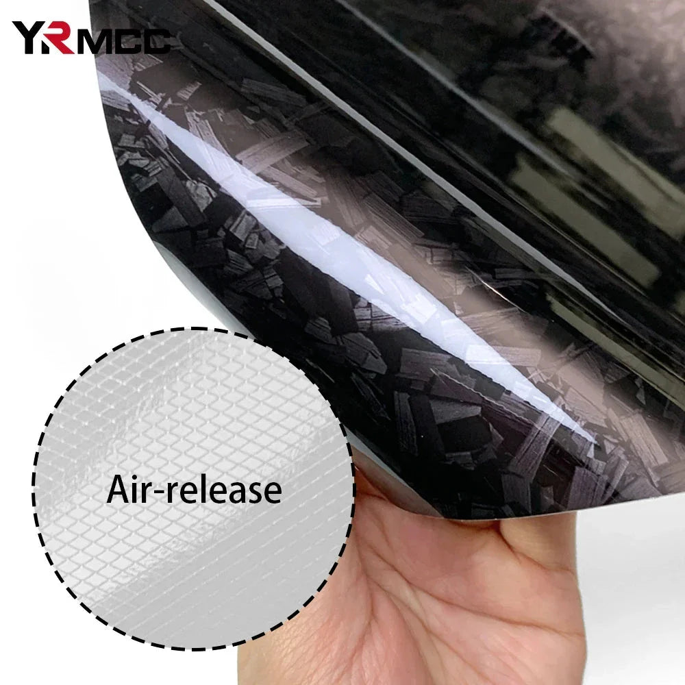 Glossy Black Carbon Fiber Vinyl Wrap Film – 3M Waterproof Car Sticker for DIY Auto Decoration & Protection