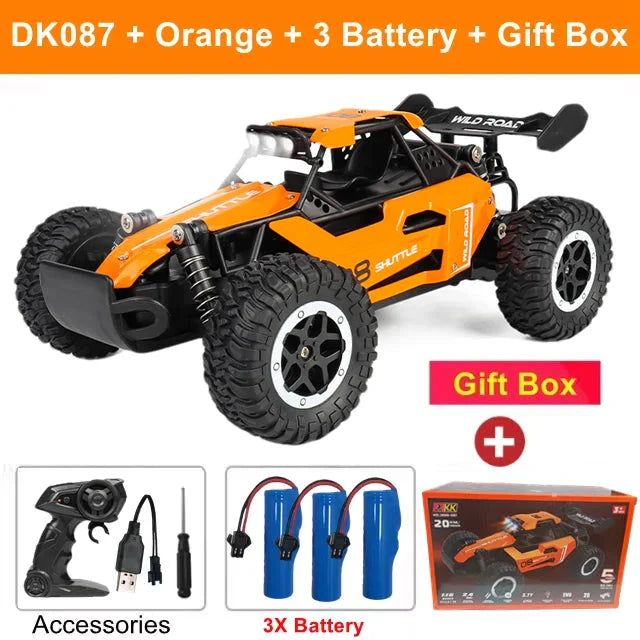 1:16 RC Drift Racing Car - High-Speed Off-Road Alloy Truck with LED Lights, 20KM/H, 2.4G Radio Control for Kids & Adults