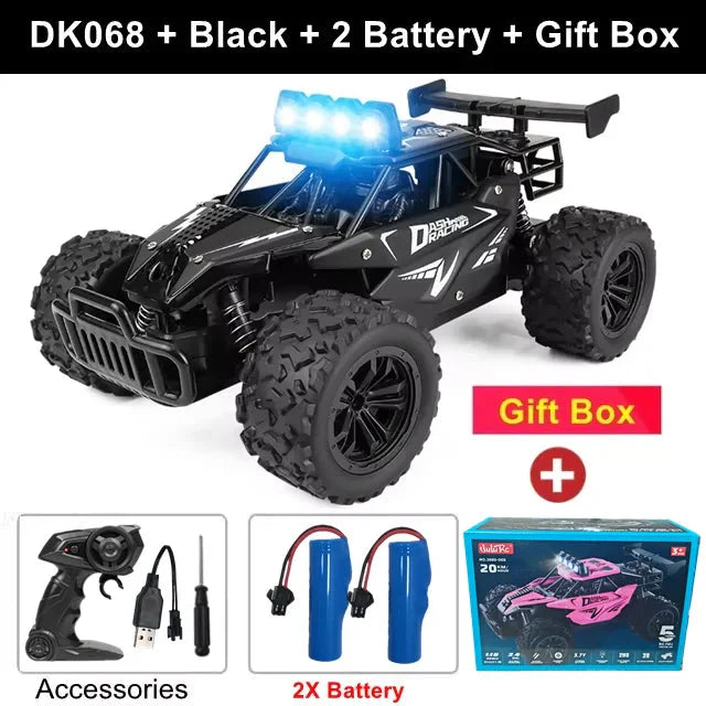 1:16 RC Drift Racing Car - High-Speed Off-Road Alloy Truck with LED Lights, 20KM/H, 2.4G Radio Control for Kids & Adults