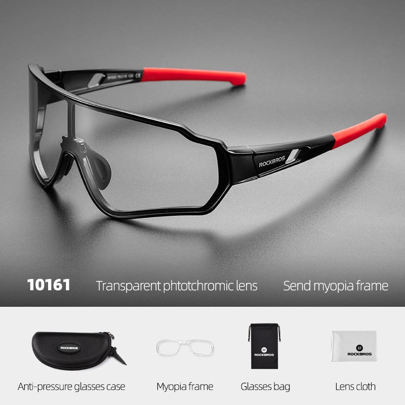 Photochromic Polarized Sunglasses for Men and Women - Cycling Glasses for Outdoor Sports, Hiking, and Biking with Inner Frame
