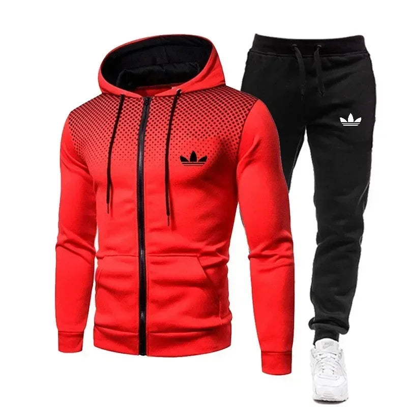 2025 Korea Men Jacket Tracksuit Casual Sports Suit Men's Set 2024 Autumn Winter Two Pieces Set Mens Sportswear Plus Pants Suit