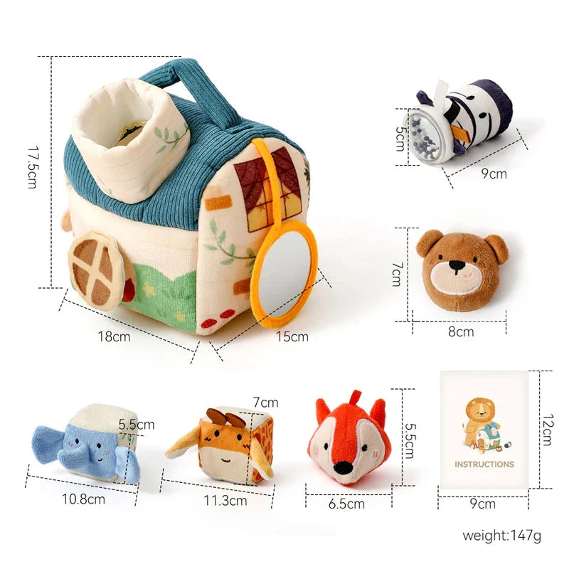 Montessori cloths Toys Magic Cotton Animal Tissue Box Kids Finger Exercise Cloth Busy Box Toys Baby Educational Activity Sensory