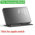 4 In 1 Wireless Charger Stand Alarm Clock Temperature Fast Charging Dock Station For iPhone 15 14 Samsung S23 S22 Galaxy Watch