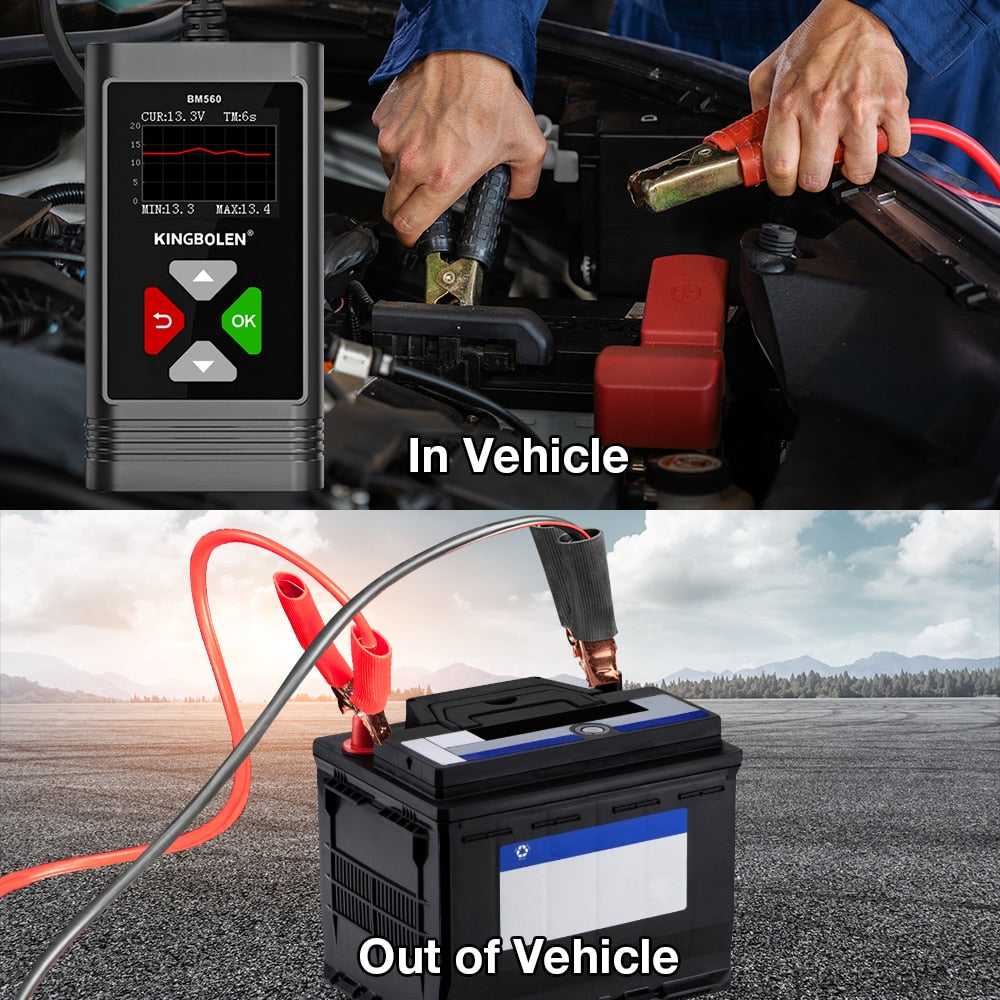 Kingbolen BM560 Car Battery Tester 6V 12V BM580 Battery Analyzer Cranking Test Charging Test Load Test BM550 PK KW650