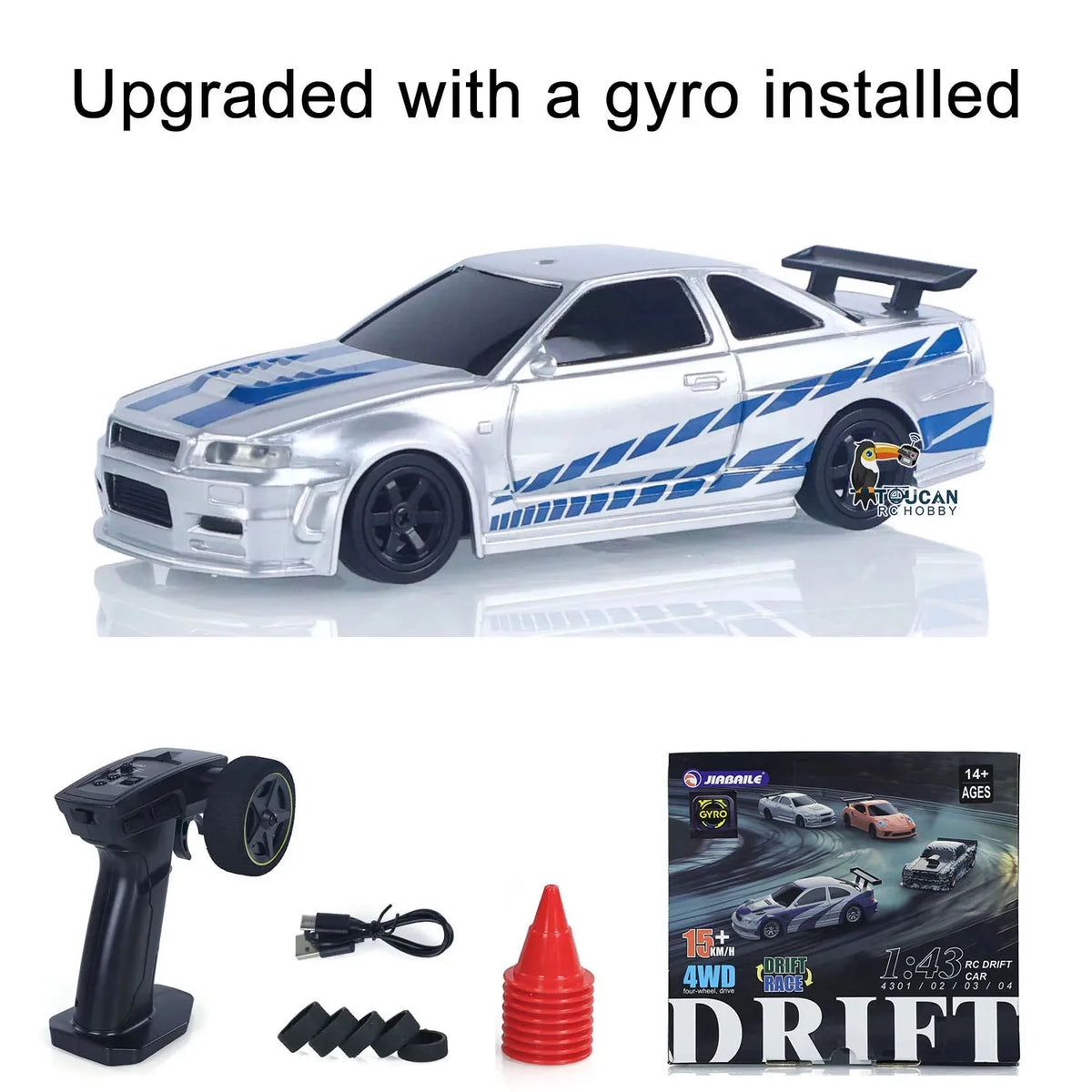 New RC Drift Car Upgraded Gyro 1/43 Racing RTR 4WD Four-wheel Drive High Speed Radio Control Model 2.4g Drift Race Car Mini Gift