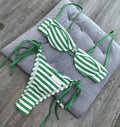 Green Striped Bikini