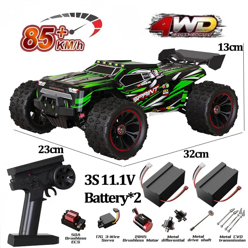 9522PRO 1:16 RC Car - 85KM/H Brushless 4WD Off-Road Drift Racing Truck with LED Lights, Professional High-Speed Remote Control Car