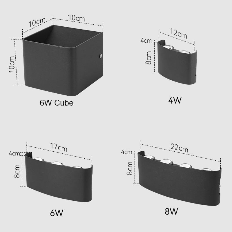 Contemporary LED Wall Lamp: Waterproof IP65, Ideal for Bathroom and Outdoor Lighting, Available in 4W, 6W, and 8W, Suitable for 110V and 220V Power Supply