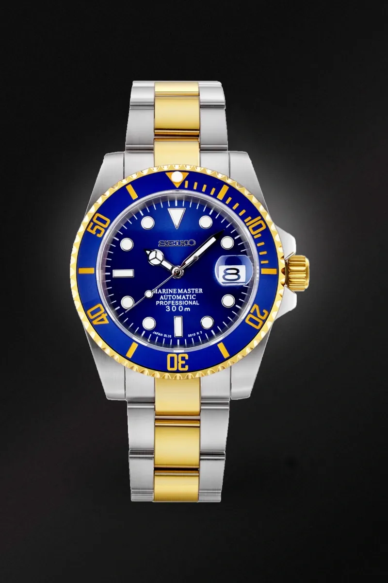 Mod Submariner Two-Tone Gold Blue
