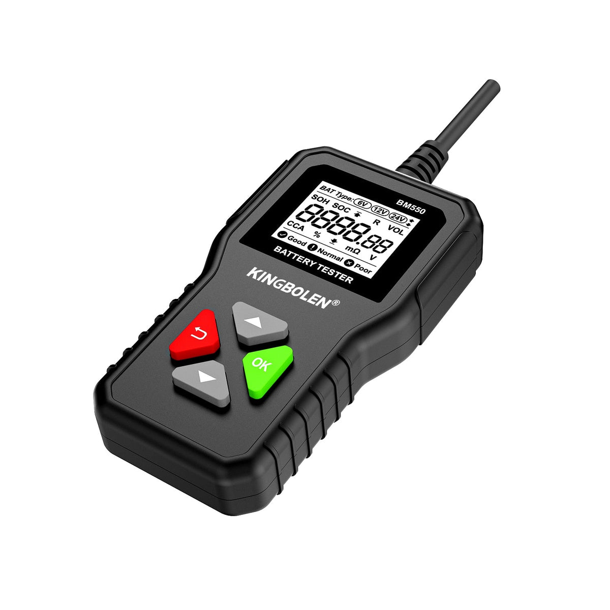 KINGBOLEN BM550 Car Battery Tester 6V 12V 24V 100-2000 CCA Battery System Detect Auto Battery Analyzer Car Battery Tool PK KW208