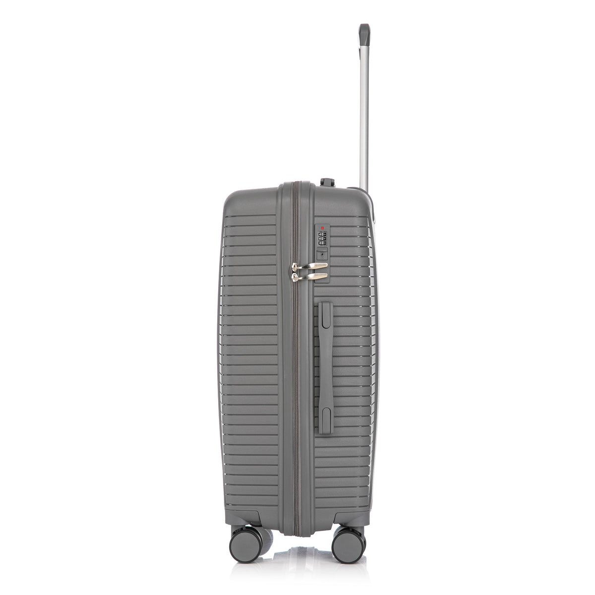 3-Piece PP Spinner Wheel Luggage Set 20'/24'/28' Silver Grey