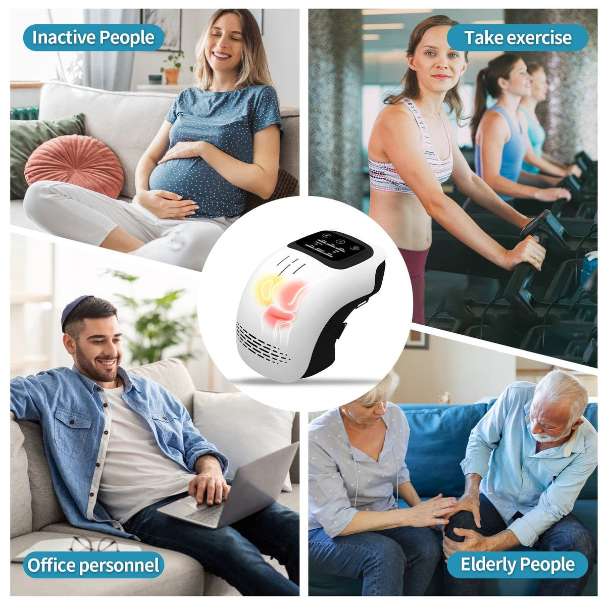 Knee Relief Massager with Heating & Vibration Technology