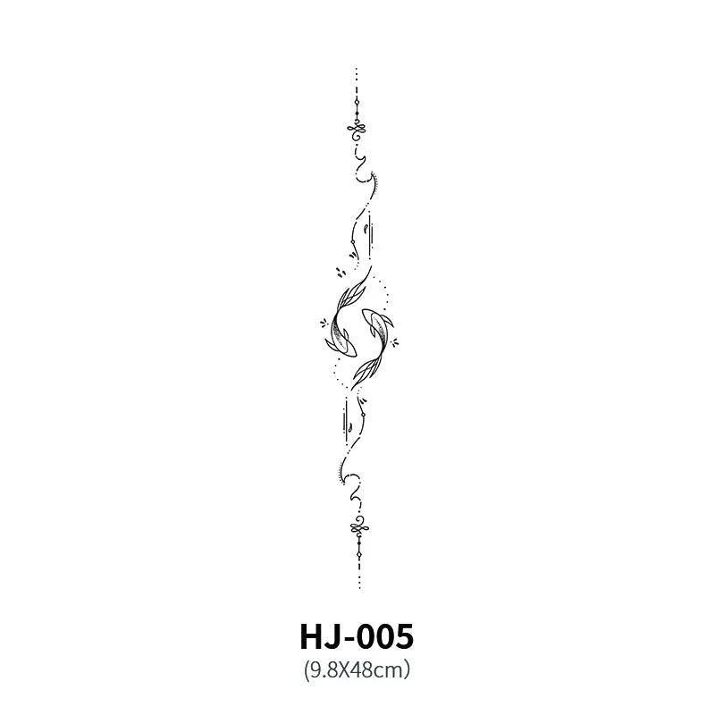 Botanical Spine Tattoo Decal