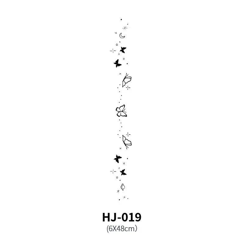 Botanical Spine Tattoo Decal